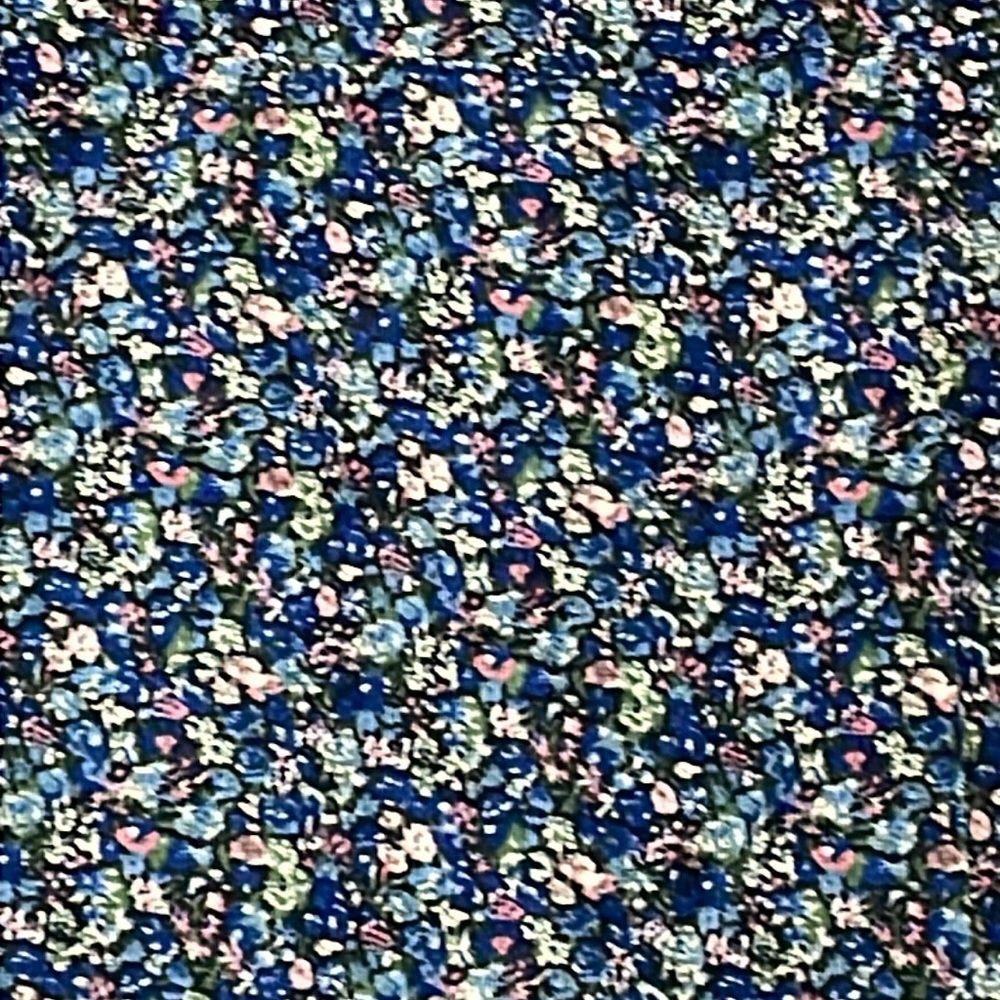 EUC Lulu’s Blue Floral Small Corduroy A Line Skirt with Slit Side Zip - Picture 3 of 6